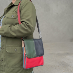 Paloma multicolor skindtaske - Best of the rest kollektionen fra Freja skind