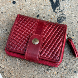 Anne damepung i varm rød læder - Leather design - Freja skind