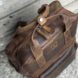 Rotterdam rygsæk i hunter brun bøffellæder - UR 1149  - Leather design - Freja skind
