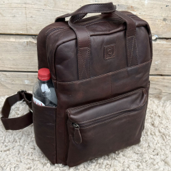 Rotterdam rygsæk i mørk brun bøffel - Leather design - Freja skind