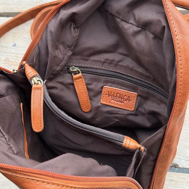 Viviana rygsæk i cognac kalvelæder - Leather design VL 522 - Freja skind