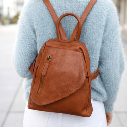 Viviana rygsæk i cognac kalvelæder - Leather design VL 522 - Freja skind