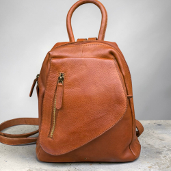 Viviana rygsæk i cognac kalvelæder - Leather design VL 522 - Freja skind