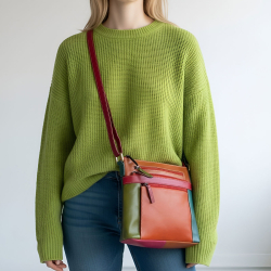 Catalina multicolor taske i blød skind - Leather design - Freja skind