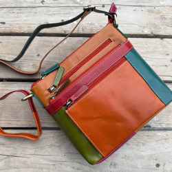 Catalina multicolor taske i blød skind - Leather design - Freja skind