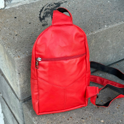 Bondi sleekbag i blød tomat rød lammeskind - Freja skind