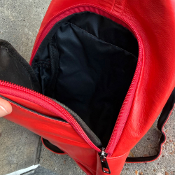 Bondi sleekbag i blød tomat rød lammeskind - Freja skind