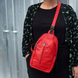 Bondi sleekbag i blød tomat rød lammeskind - Freja skind