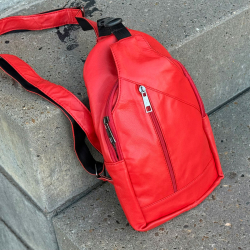 Bondi sleekbag i blød tomat rød lammeskind - Freja skind