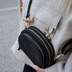 Abigale crossbody taske i sort skind - Treats - 282512