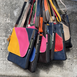 Katja multicolor taske fra best of the rest kollektionen - blød skindtaske - Freja skind