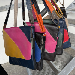 Katja multicolor taske fra best of the rest kollektionen - blød skindtaske - Freja skind