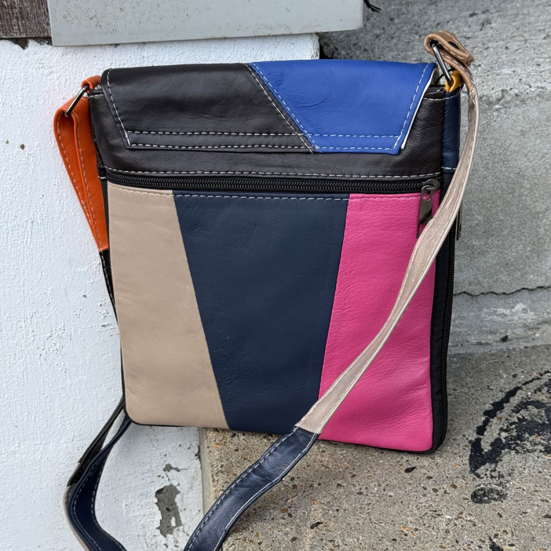 Katja multicolor taske fra best of the rest kollektionen - blød skindtaske - Freja skind