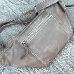 Vivian bumbag i satin beige skind - Orchid - Freja skind