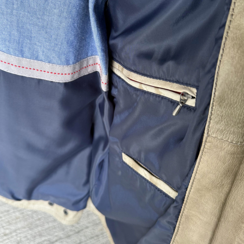 Herrskinnjacka i klassisk design - Mjuk taupefärgad skinn - Canson