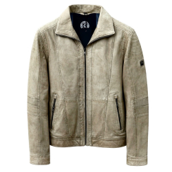 Herre skindjakke i blød taupefarvet skind - Canson - Freja skind