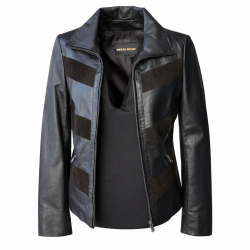 Ellen dame skindjakke - Super blød og lækker - kombi af lammeskind og ruskind - Freja skind