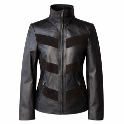 Ellen dame skindjakke - Super blød og lækker - kombi af lammeskind og ruskind - Freja skind