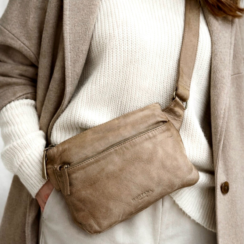 Brisbin bumbag - Walnut farvet bøffel - Montana - Freja skind