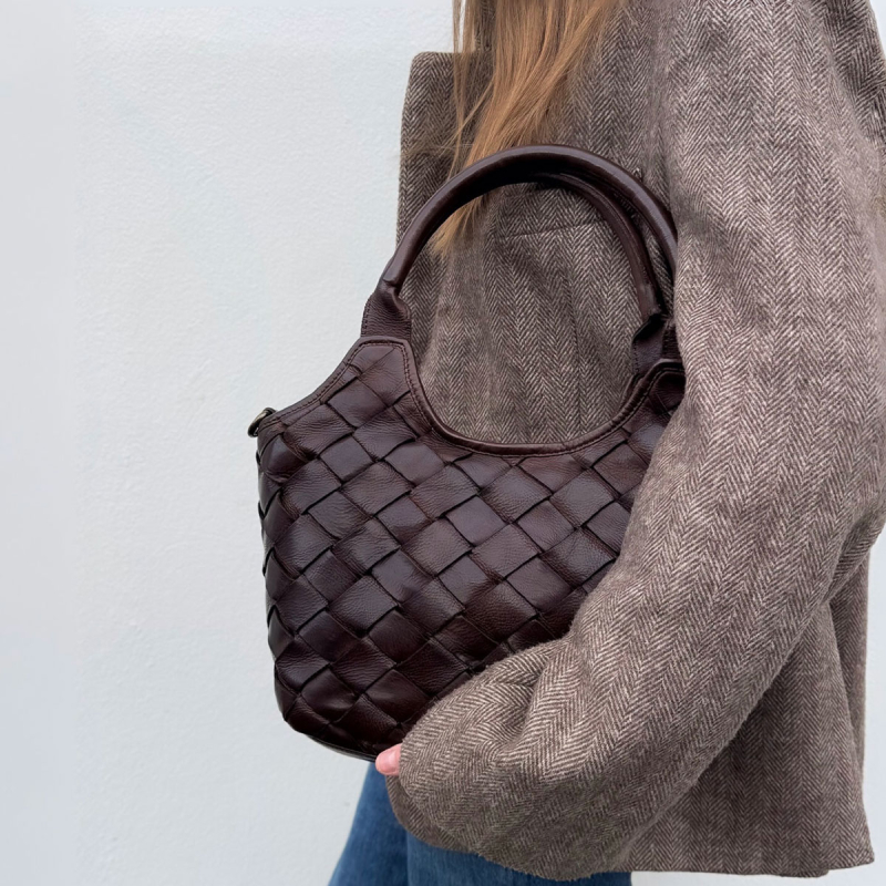 Fairfield crossbody taske - håndtaske - brun bøffelskind - Montana - Freja skind