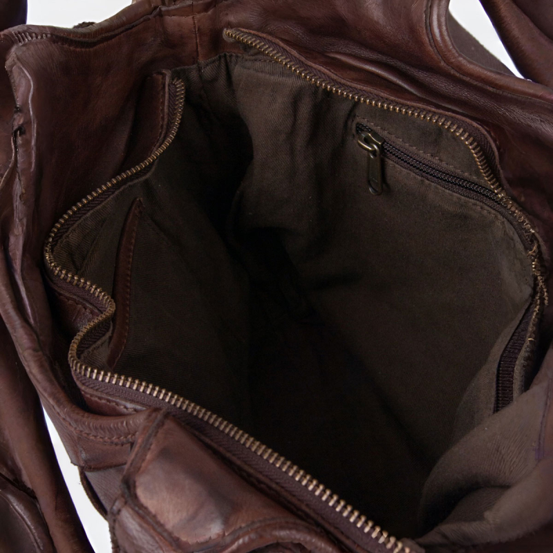 Fairfield crossbody taske - håndtaske - brun bøffelskind - Montana - Freja skind