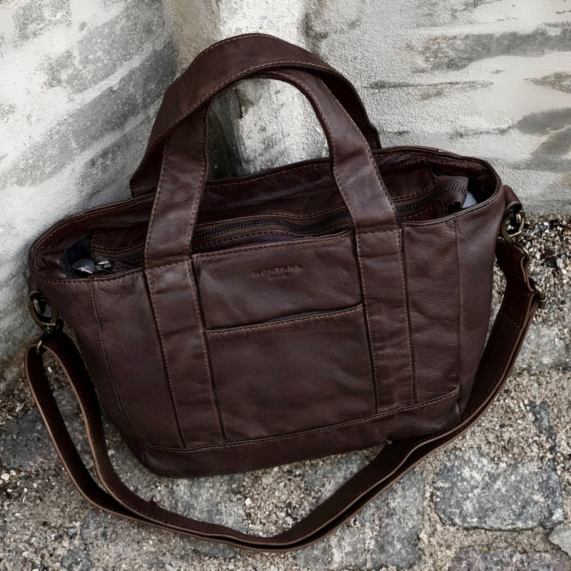 Fargo crossbody taske i brun skind - Montana - Freja skind