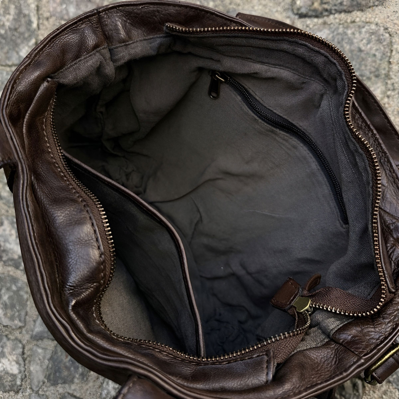 Fargo crossbody taske i brun skind - Montana - Freja skind