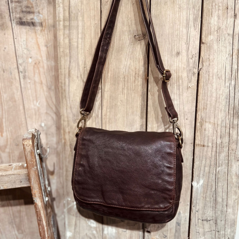 Brun Salida crossbody taske - bøffelskind - Montana - Freja skind