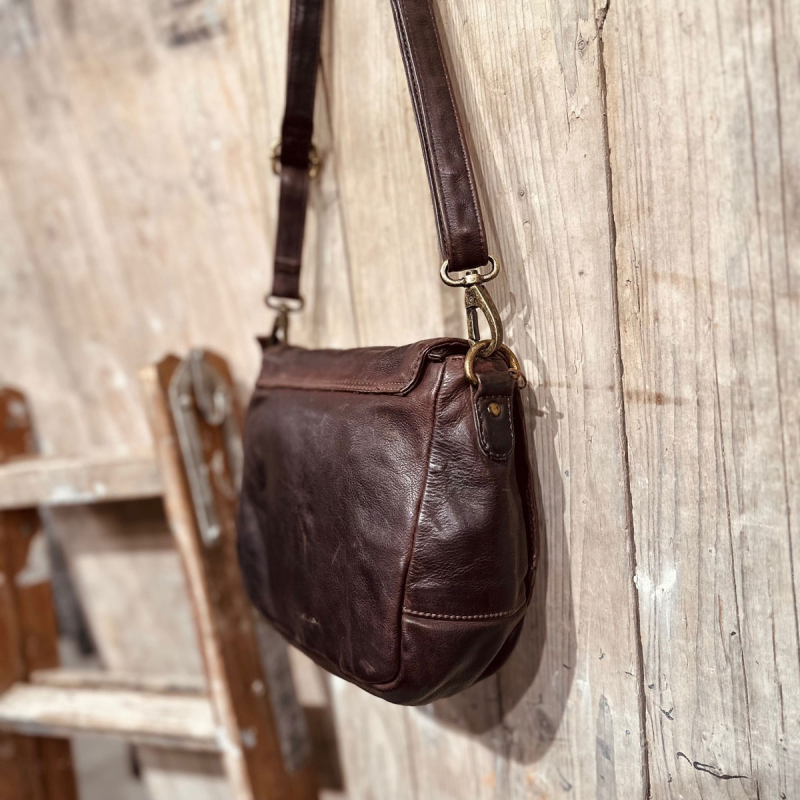 Brun Salida crossbody taske - bøffelskind - Montana - Freja skind