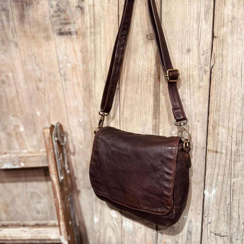Brun Salida crossbody taske - bøffelskind - Montana - Freja skind