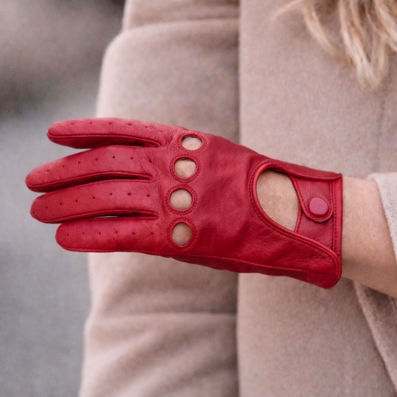Røde dame kørehandsker - Randers handsker