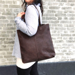 Brun Valencia shopper i bøffellæder - Freja skind