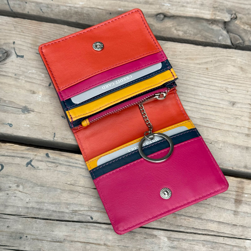 Sonja multicolor pengepung i blød kalveskind - Leather design - Freja skind