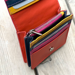 Sonja multicolor pengepung i blød kalveskind - Leather design - Freja skind