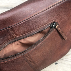 Brun Jennifer skuldertaske i skind - Orchid - Freja skind