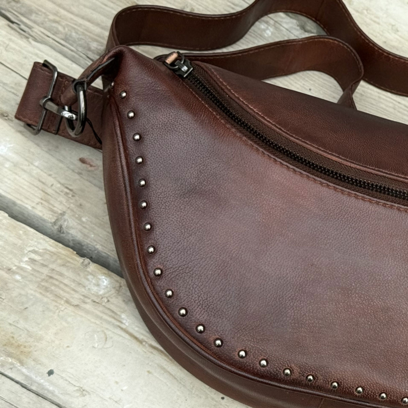 Brun Jennifer skuldertaske i skind - Orchid - Freja skind