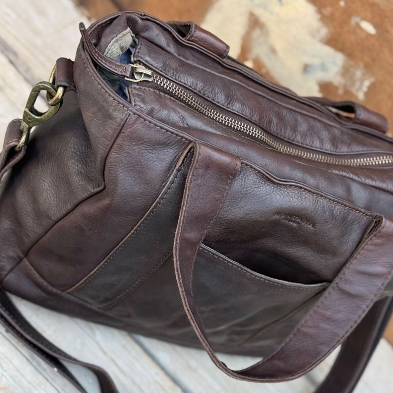 Fargo crossbody taske i brun bøffelskind - Super tilbud - Montana - Freja skind