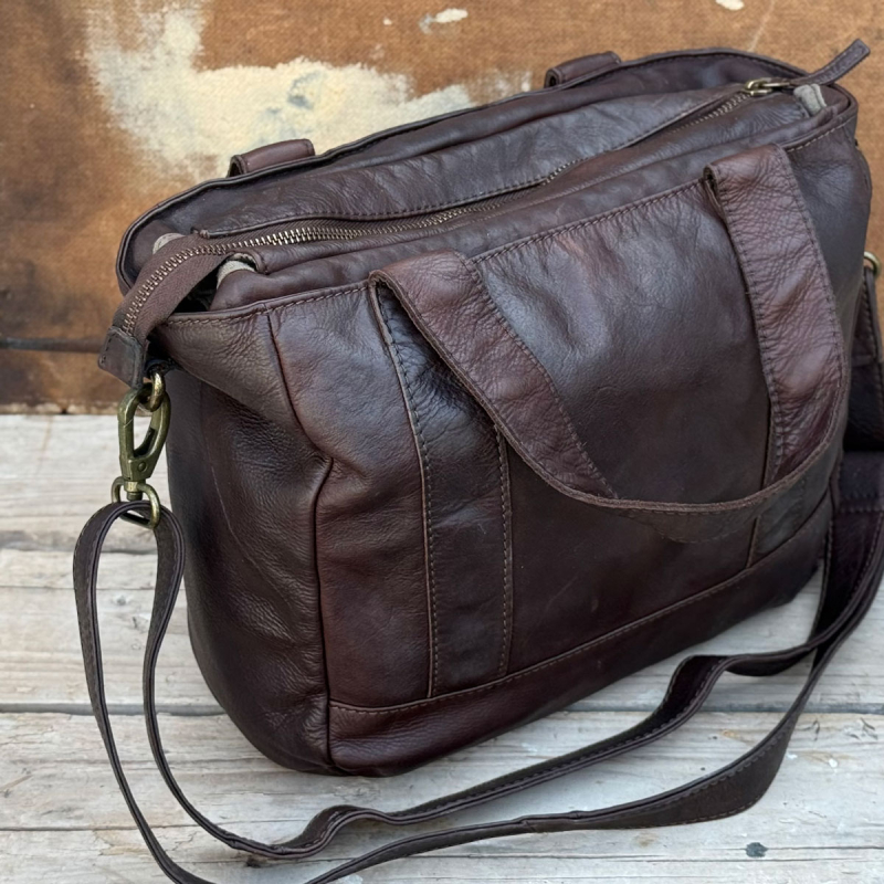 Fargo crossbody taske i brun bøffelskind - Super tilbud - Montana - Freja skind