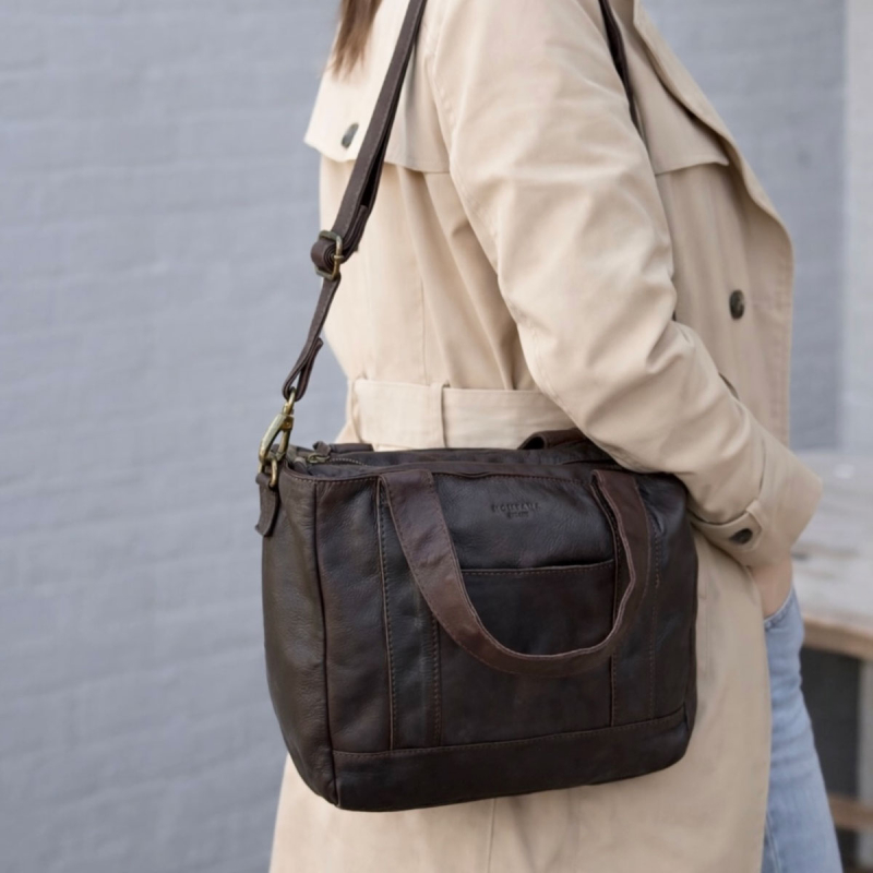 Fargo crossbody taske i brun bøffelskind - Super tilbud - Montana - Freja skind
