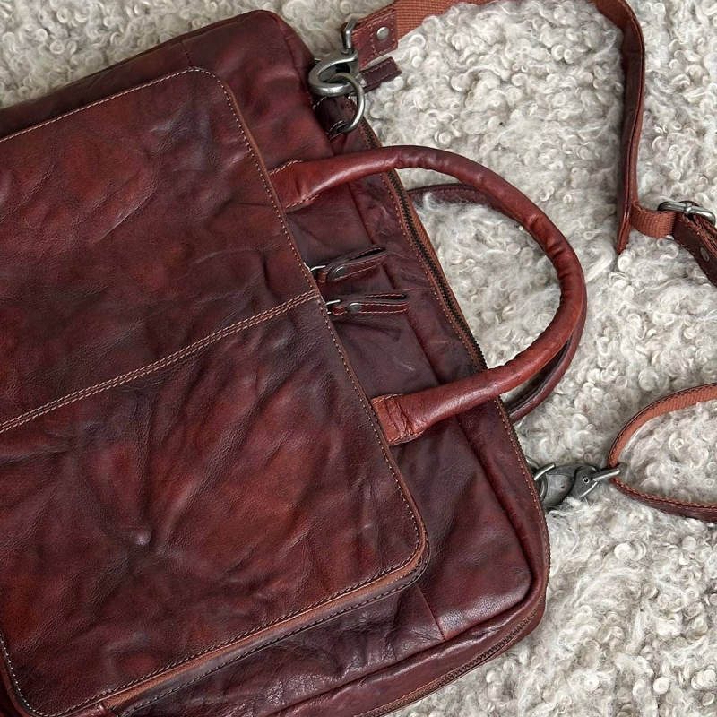 Datorväska för 15,6" pc - Brandy buffelskinn - Herr - Montana