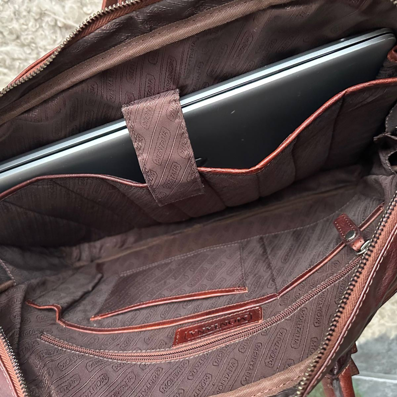 Datorväska för 15,6" pc - Brandy buffelskinn - Herr - Montana