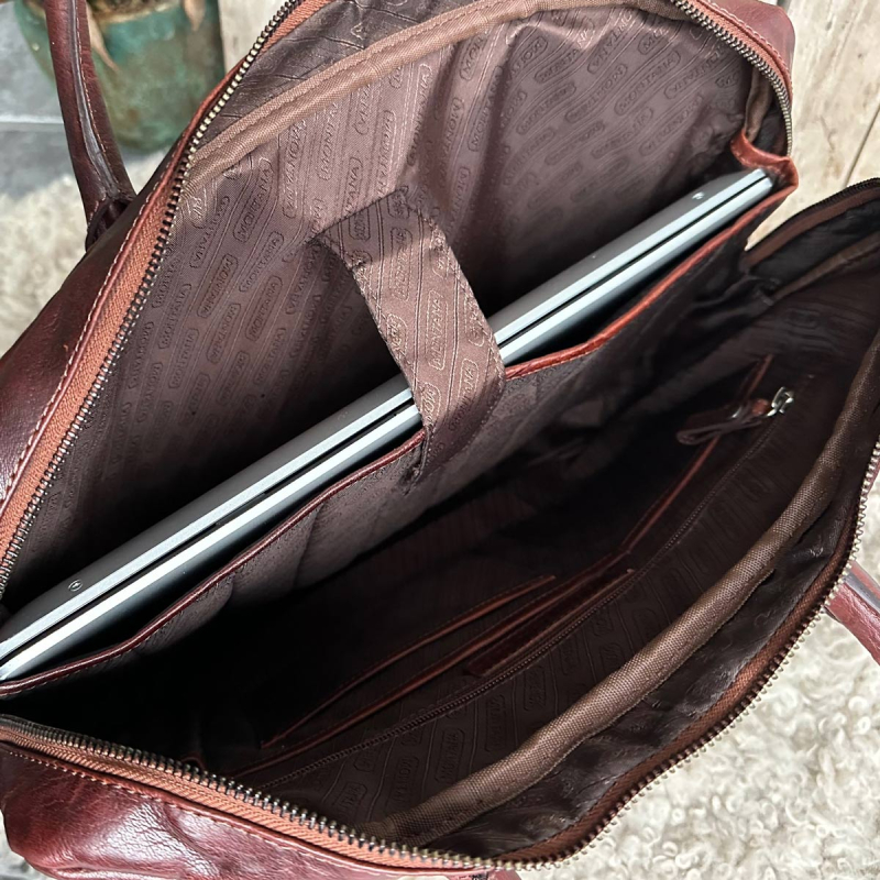 Datorväska för 15,6" pc - Brandy buffelskinn - Herr - Montana