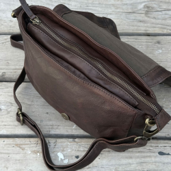 Brun Salida crossbody taske - bøffelskind - Montana - Freja skind