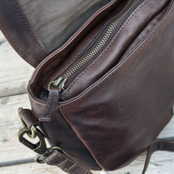 Brun Salida crossbody taske - bøffelskind - Montana - Freja skind