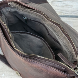 Brun Salida crossbody taske - bøffelskind - Montana - Freja skind