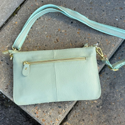 mint grøn Marilyn skuldertaske / clutch i skind - just d lux
