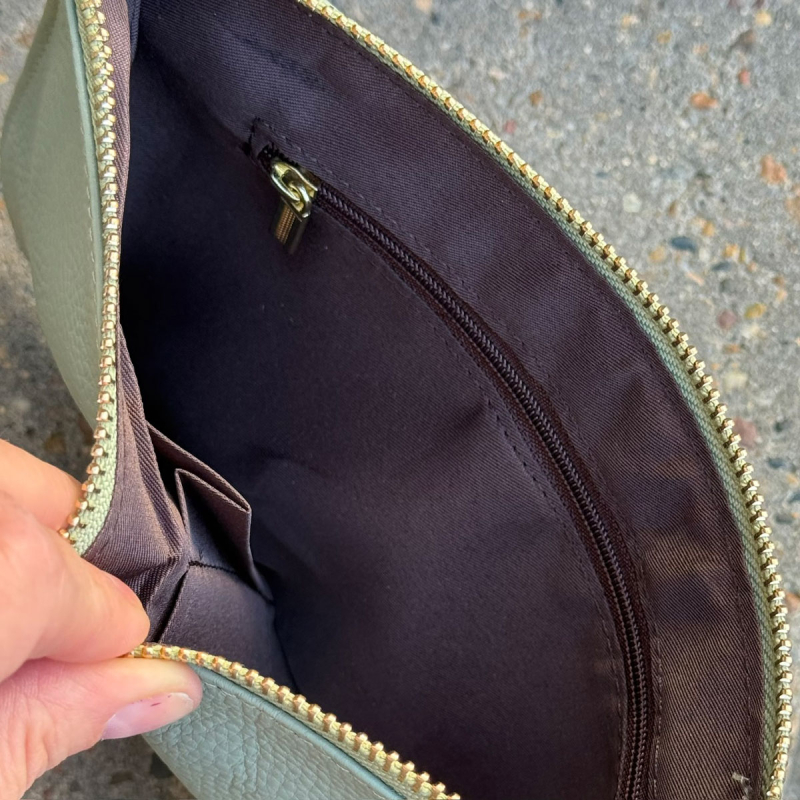 mint grøn Marilyn skuldertaske / clutch i skind - just d lux