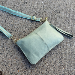 mint grøn Marilyn skuldertaske / clutch i skind - just d lux