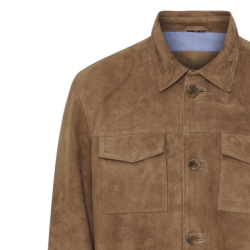 Jake ruskindsjakke herre - Brun ruskind med knapluk - Notyz