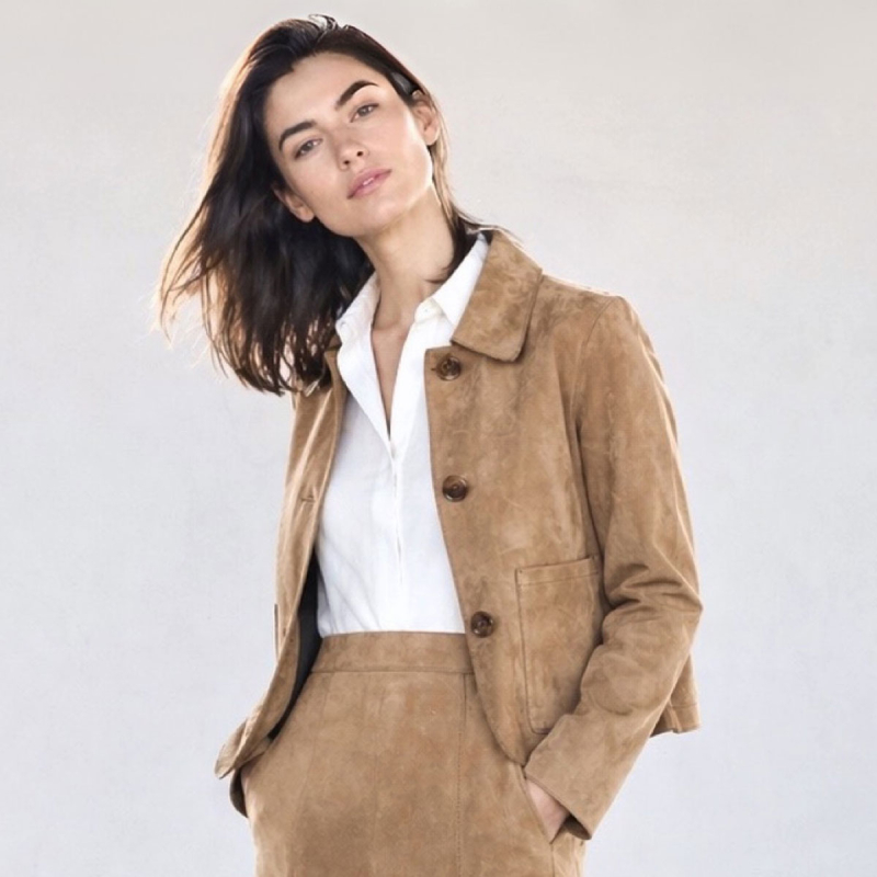 Fie dame ruskindsjakke i blød ruskind - Nude brown  - BTF-CPH - Freja skind